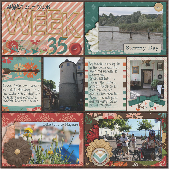 digital scrapbook layout, project life, journaling cards