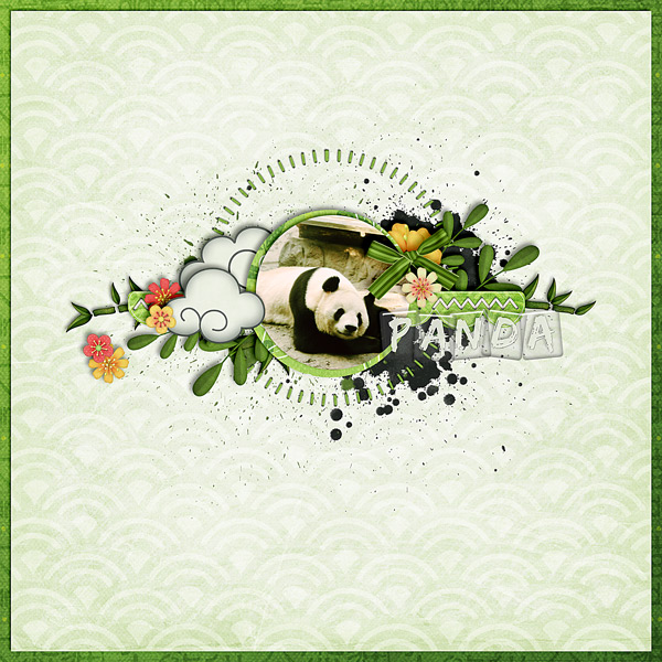 scrapbook layout, zoo, panda, animal