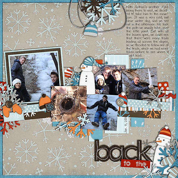 scrapbook layout, winter