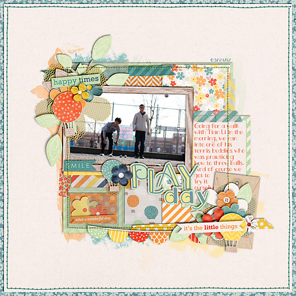 scrapbook layout, play