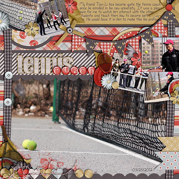 scrapbook layout, sport, tennis