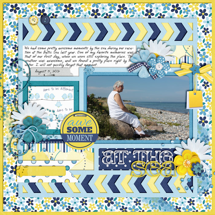 scrapbook layout, beach, summer