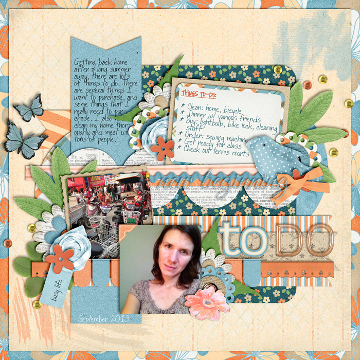 scrapbook layout, misty hilltops designs