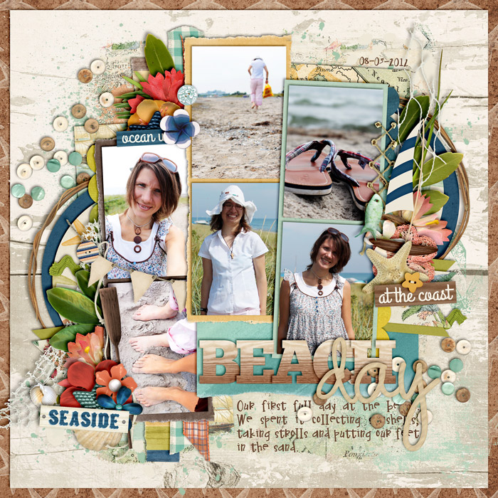 scrapbook layout, beach