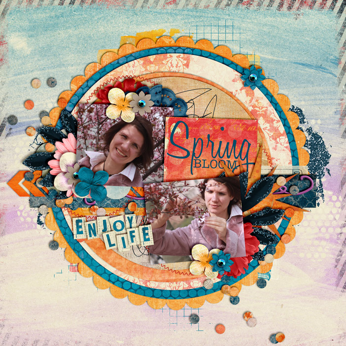 scrapbook layout, spring