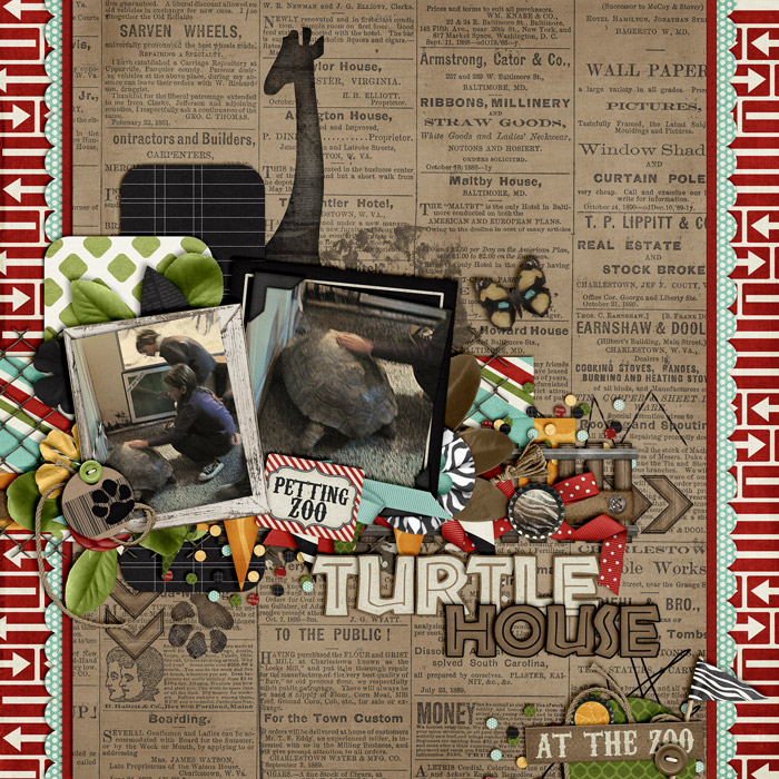 scrapbook layout, zoo