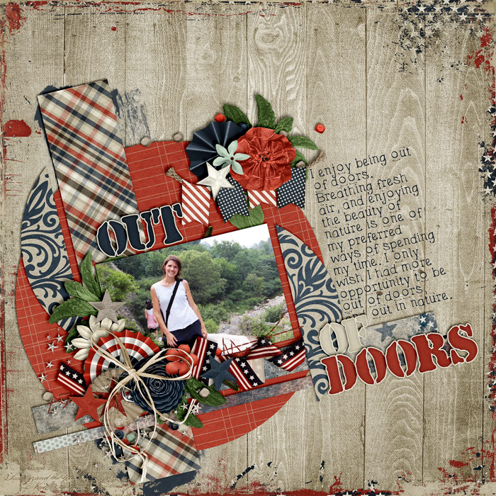 scrapbook layout, outdoors, hike