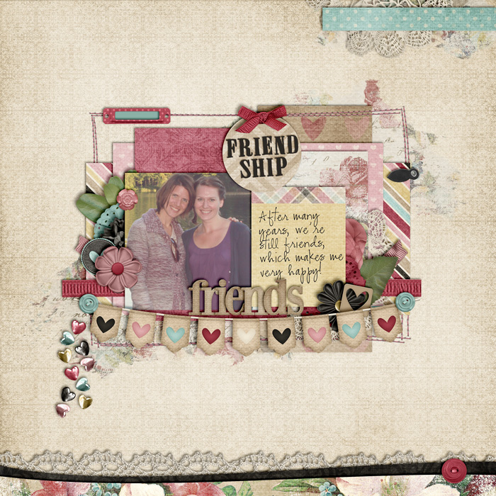 scrapbook layout, friends