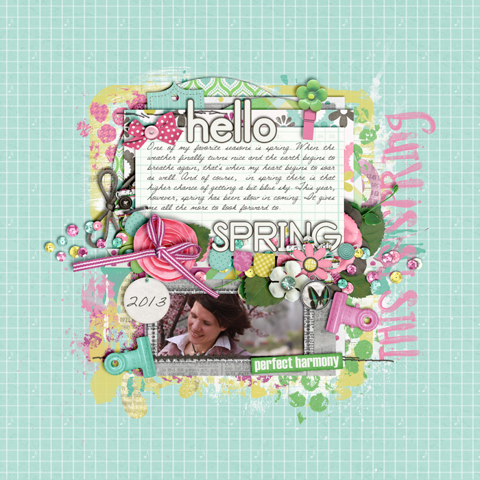 scrapbook layout, spring