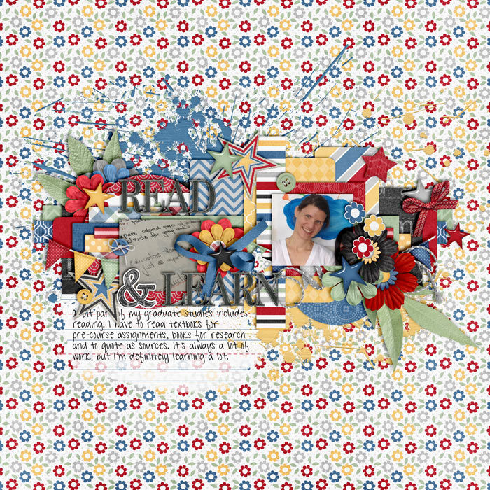 scrapbook layout, school