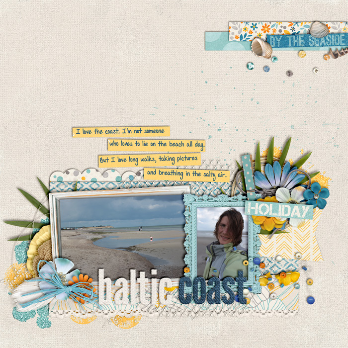 scrapbook layout, beach