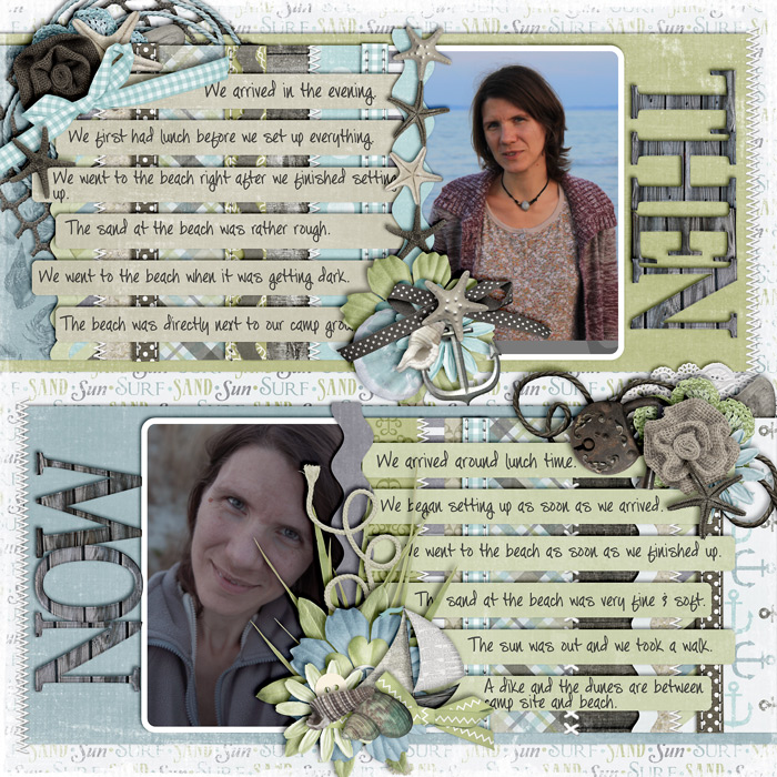 scrapbook layout, then and now