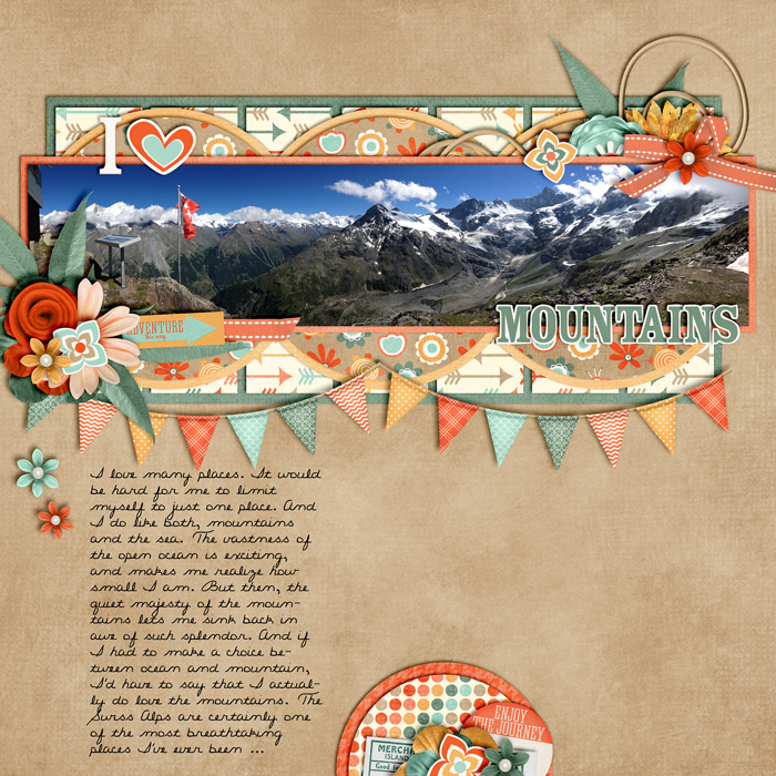 scrapbook layout, outdoor, nature, mountain