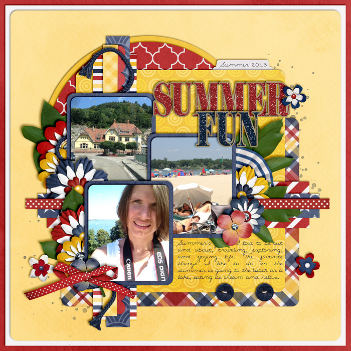 scrapbook layout, summer