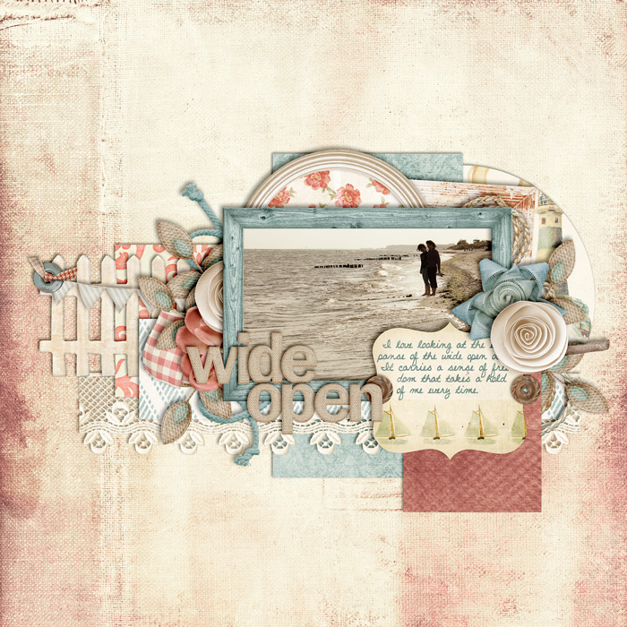 scrapbook layout, beach