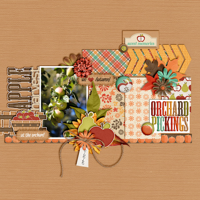 scrapbook layout, autumn, harvest