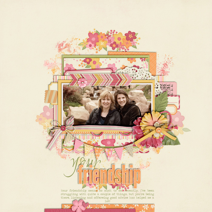 scrapbook layout, friends