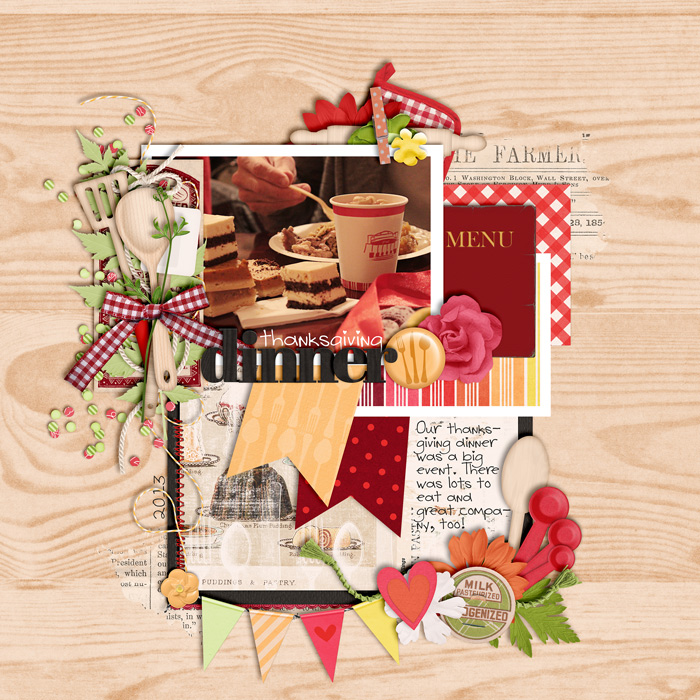 scrapbook layout, cook, food