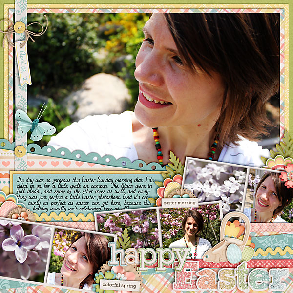 scrapbook layout, spring