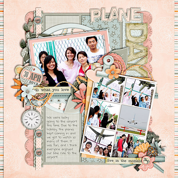 scrapbook layout, airport, plane