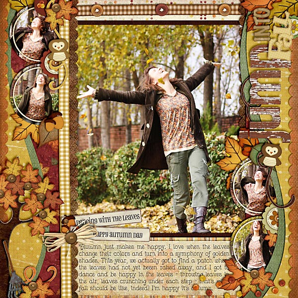 scrapbook layout, autumn
