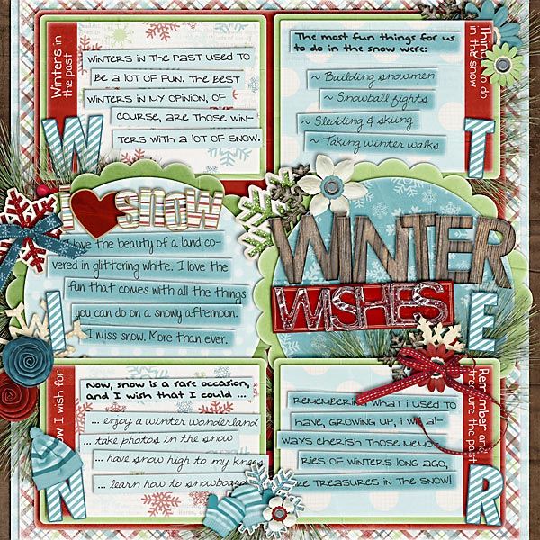 scrapbook layout, winter