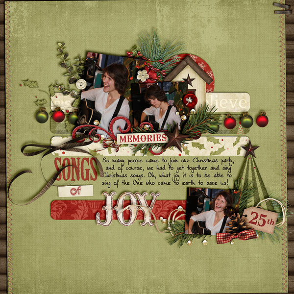 scrapbook layout, christmas