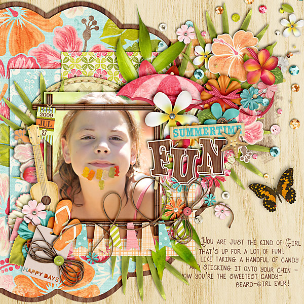 scrapbook layout, summer