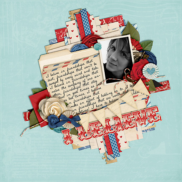 scrapbook layout, letter