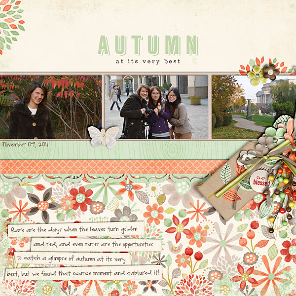 scrapbook layout, autumn