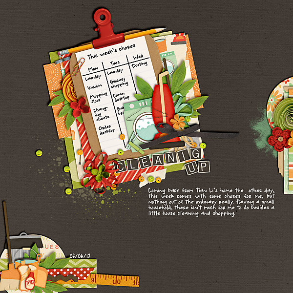 scrapbook layout, home, household