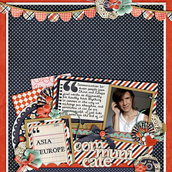 scrapbook layout, communication, social, phone