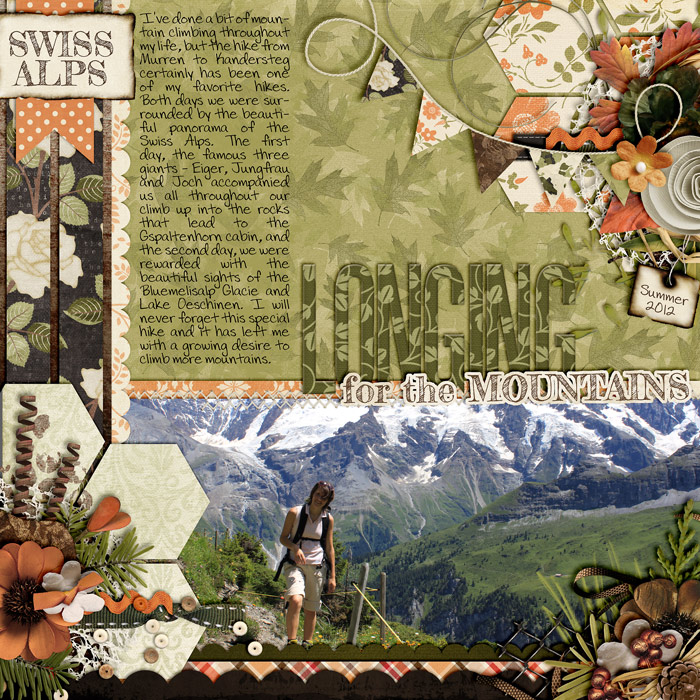 scrapbook layout, outdoor, hiking