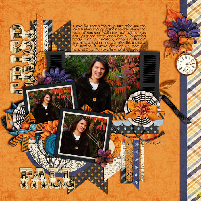 scrapbook layout, autumn