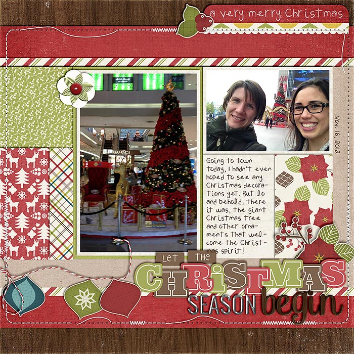 scrapbook layout, christmas