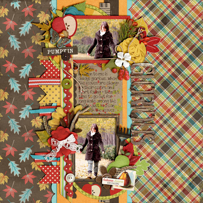scrapbook layout, autumn