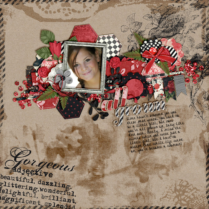 scrapbook layout, girl