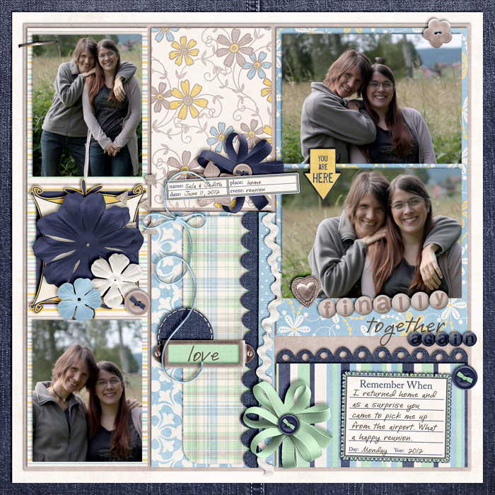 scrapbook layout, family, sister