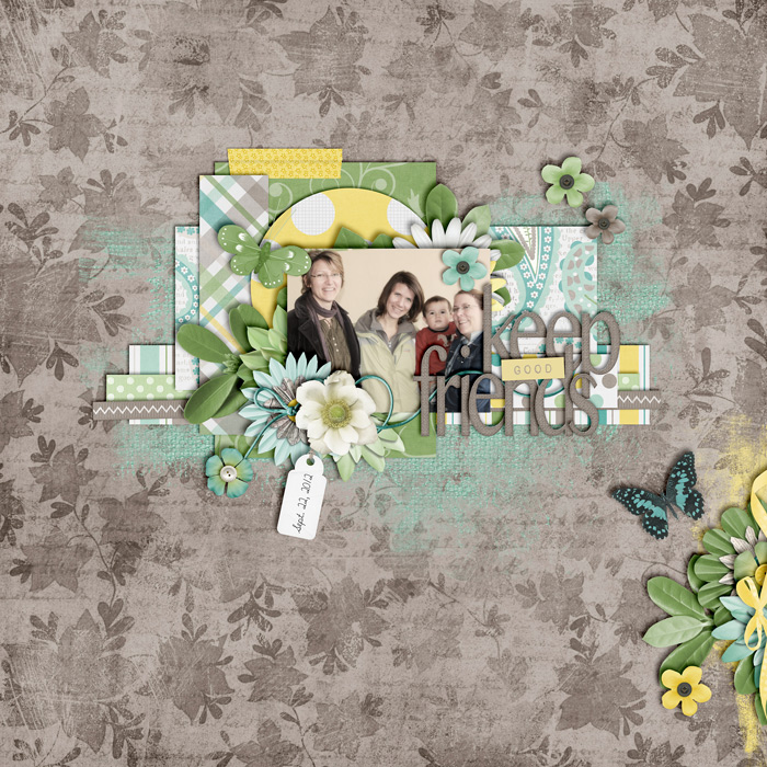 scrapbook layout, friends