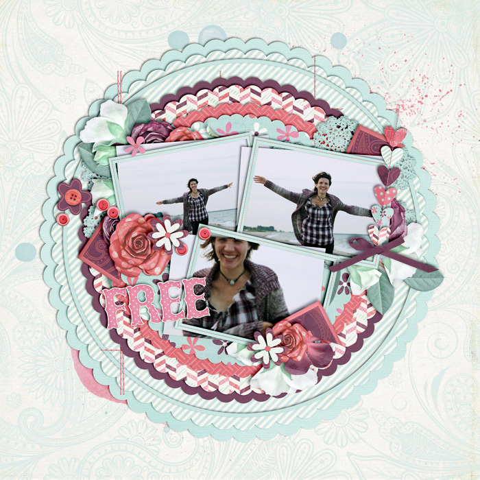 scrapbook layout, beach