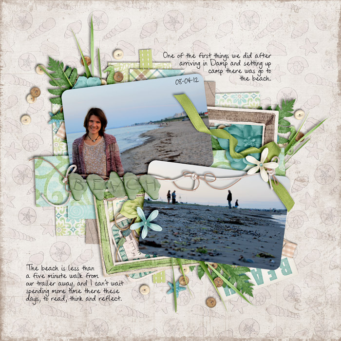 scrapbook layout, beach