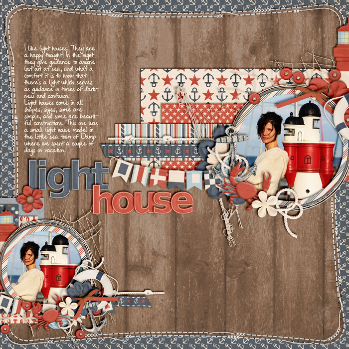 scrapbook layout, nautic