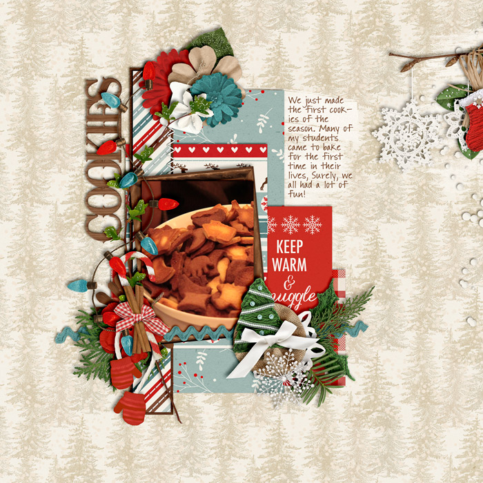 scrapbook layout, baking, christmas