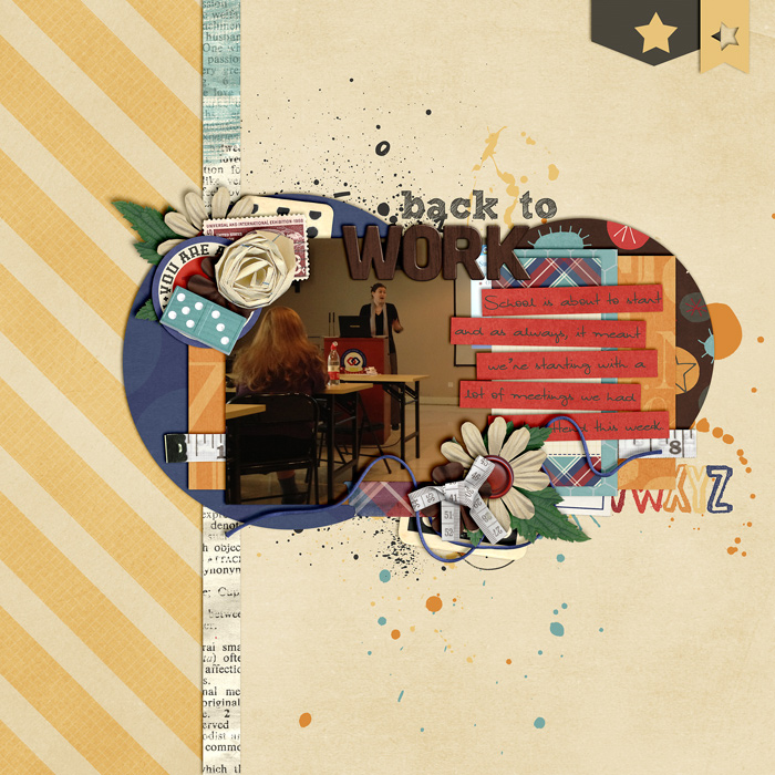 scrapbook layout, work