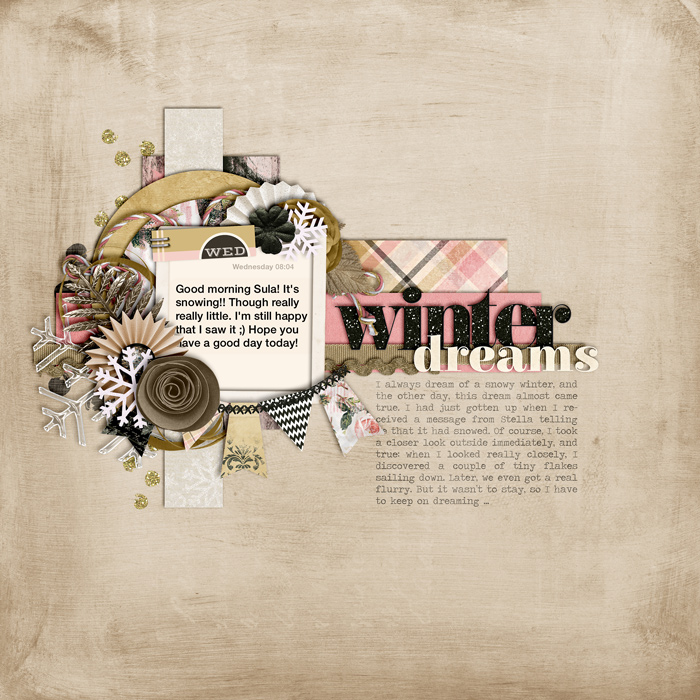 scrapbook layout, winter