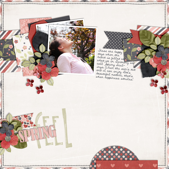 scrapbook layout, spring