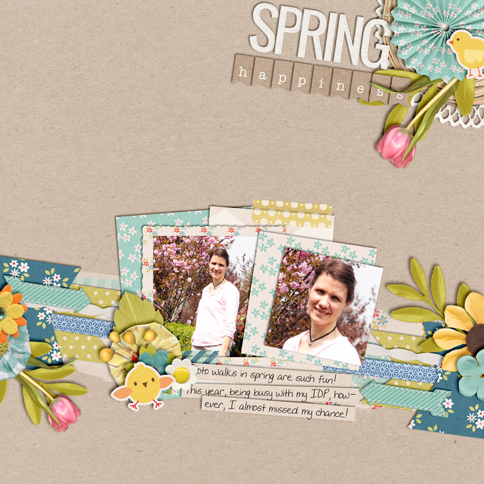 scrapbook layout, spring