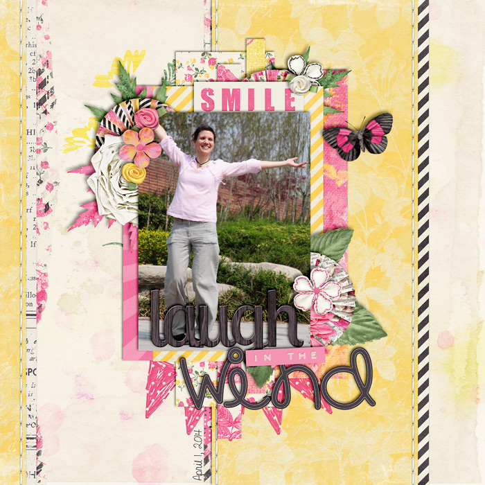 scrapbook layout, spring