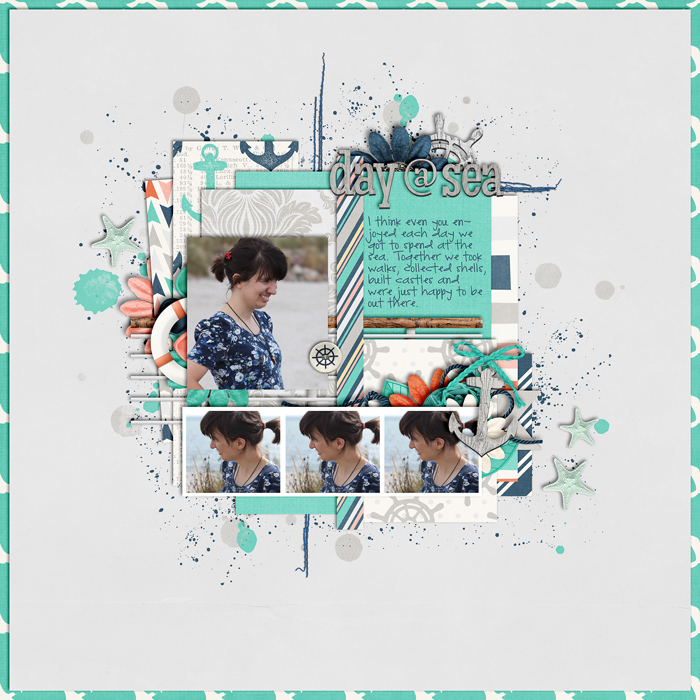 scrapbook layout, beach, summer