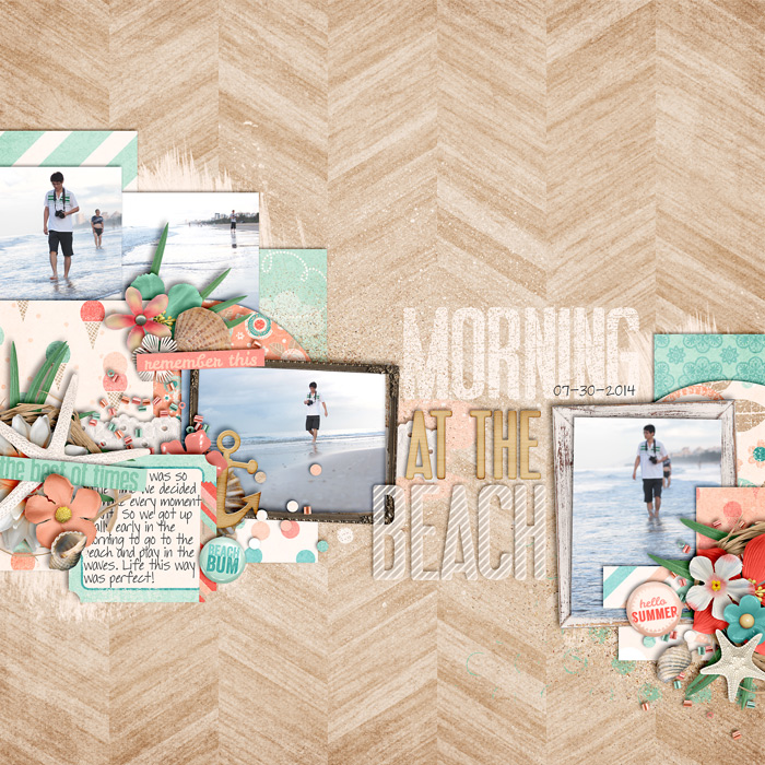 scrapbook layout, beach